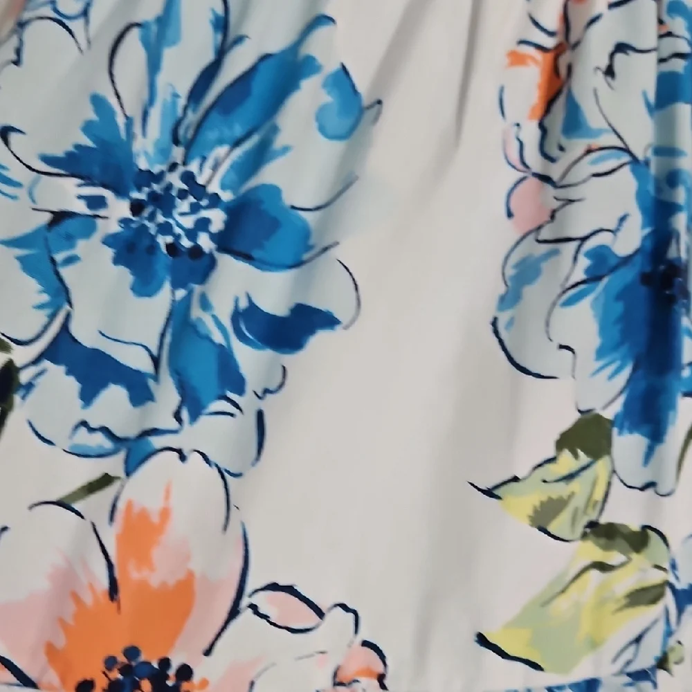 Abercrombie & Fitch Smocked Maxi Dress Blue and Pink